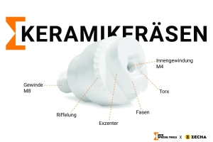Das Musterbauteil spiegelt sowohl die aktuellen Anforderungen der keramischen Industrie als auch die Fertigungsvielfalt und -kompetenz von MPK wider.